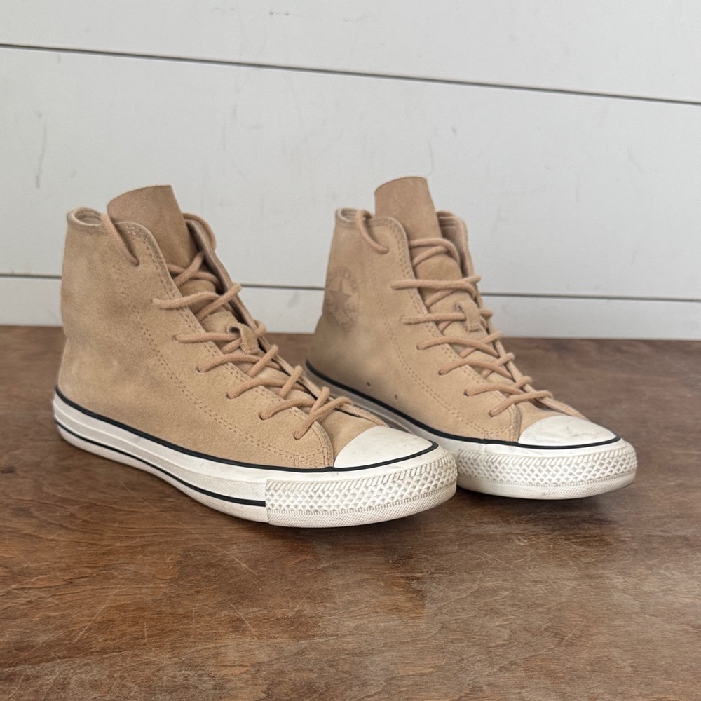 Converse High-Top Sneakers in Tan suede